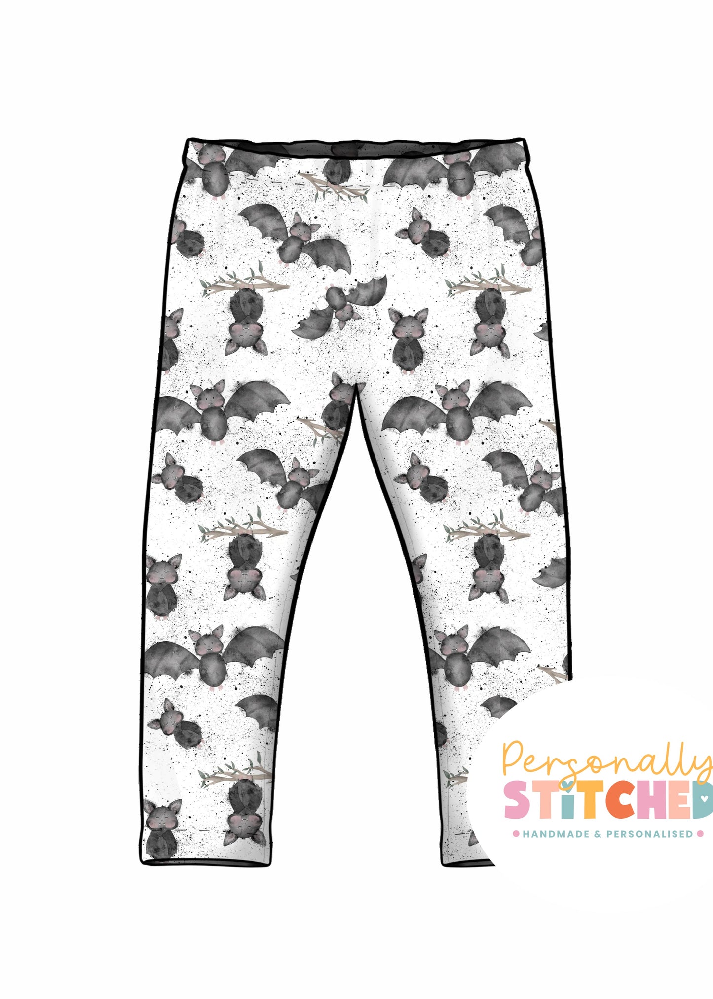 Bat Splats Print French Terry Classic Leggings