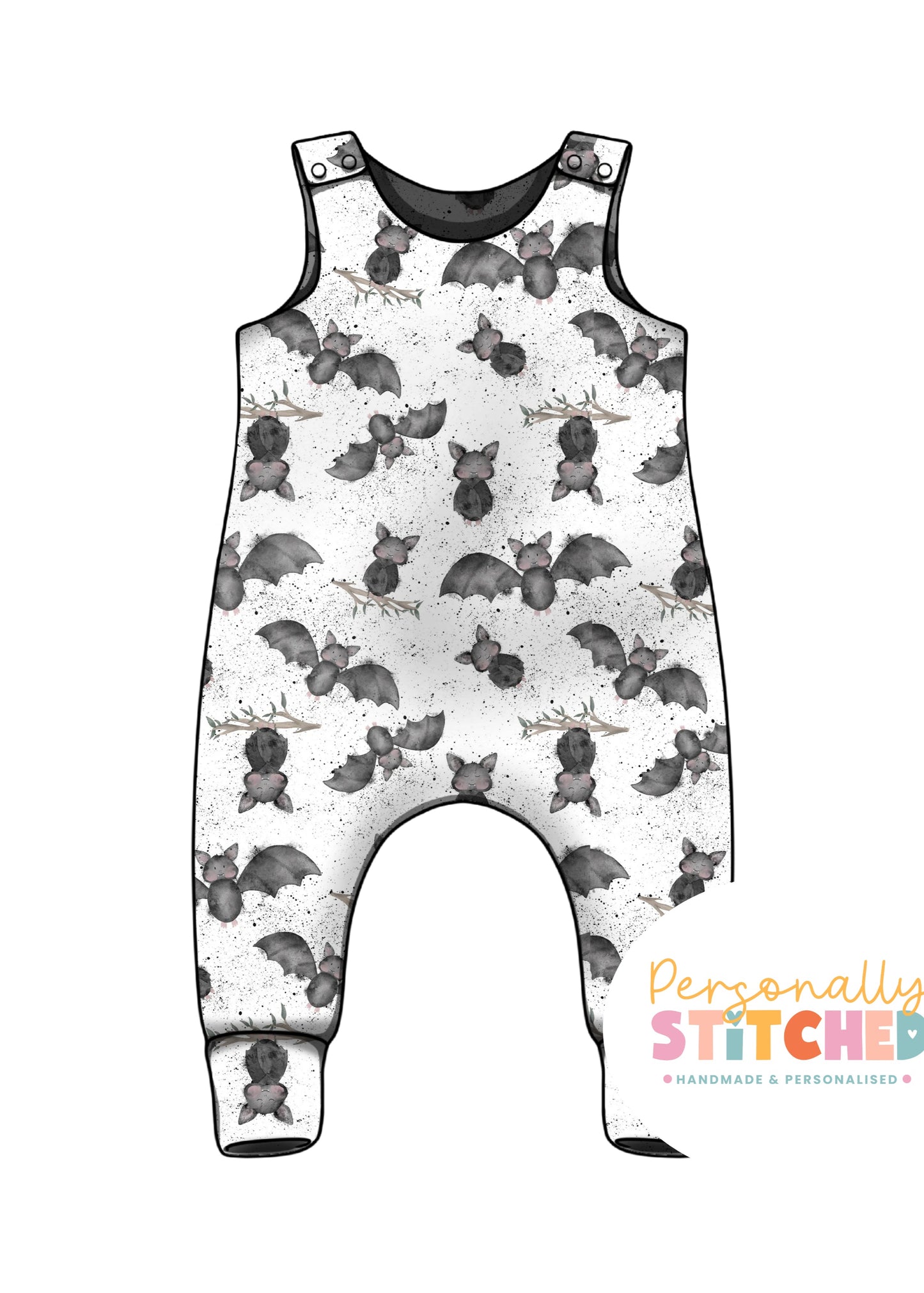 Bats Splats French Terry Romper