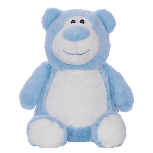 Blue Cubbies teddy bear soft toy with embroidered personalised name