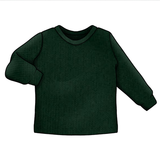 Bottle Green Crew Neck Tee | Short or Long Sleeve