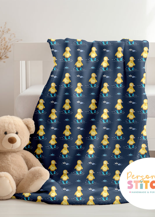 Buddy Duck Print Handmade Baby Blanket