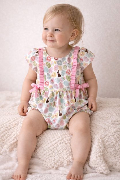 Bunny Trail | Handmade Woven Cotton Romper