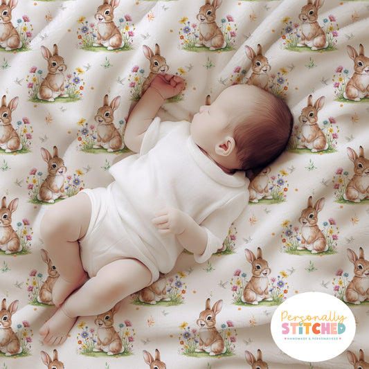 Exclusive Cutie Rabbit Print Handmade Baby Blanket