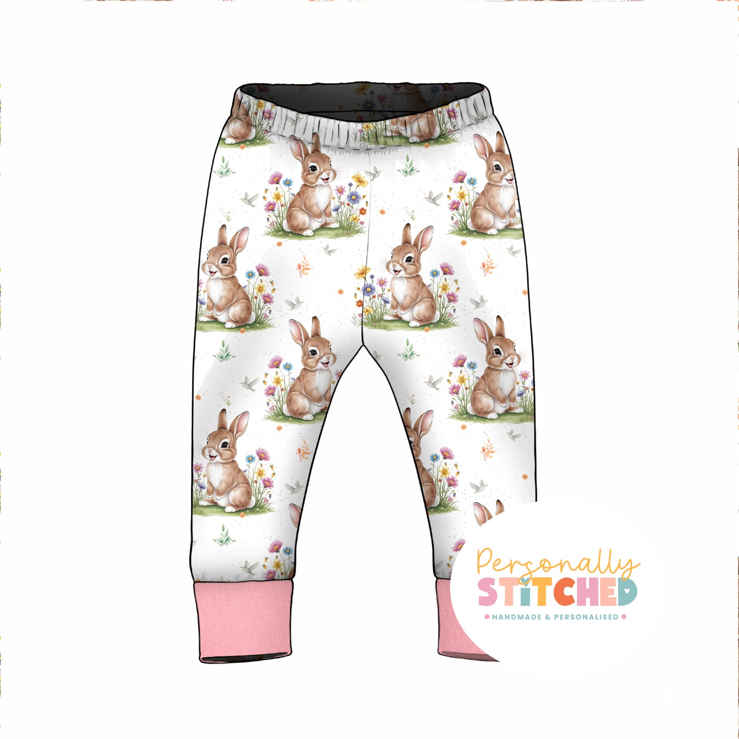 Exclusive Cutie Rabbit Organic Cotton Jersey Cuff Leggings