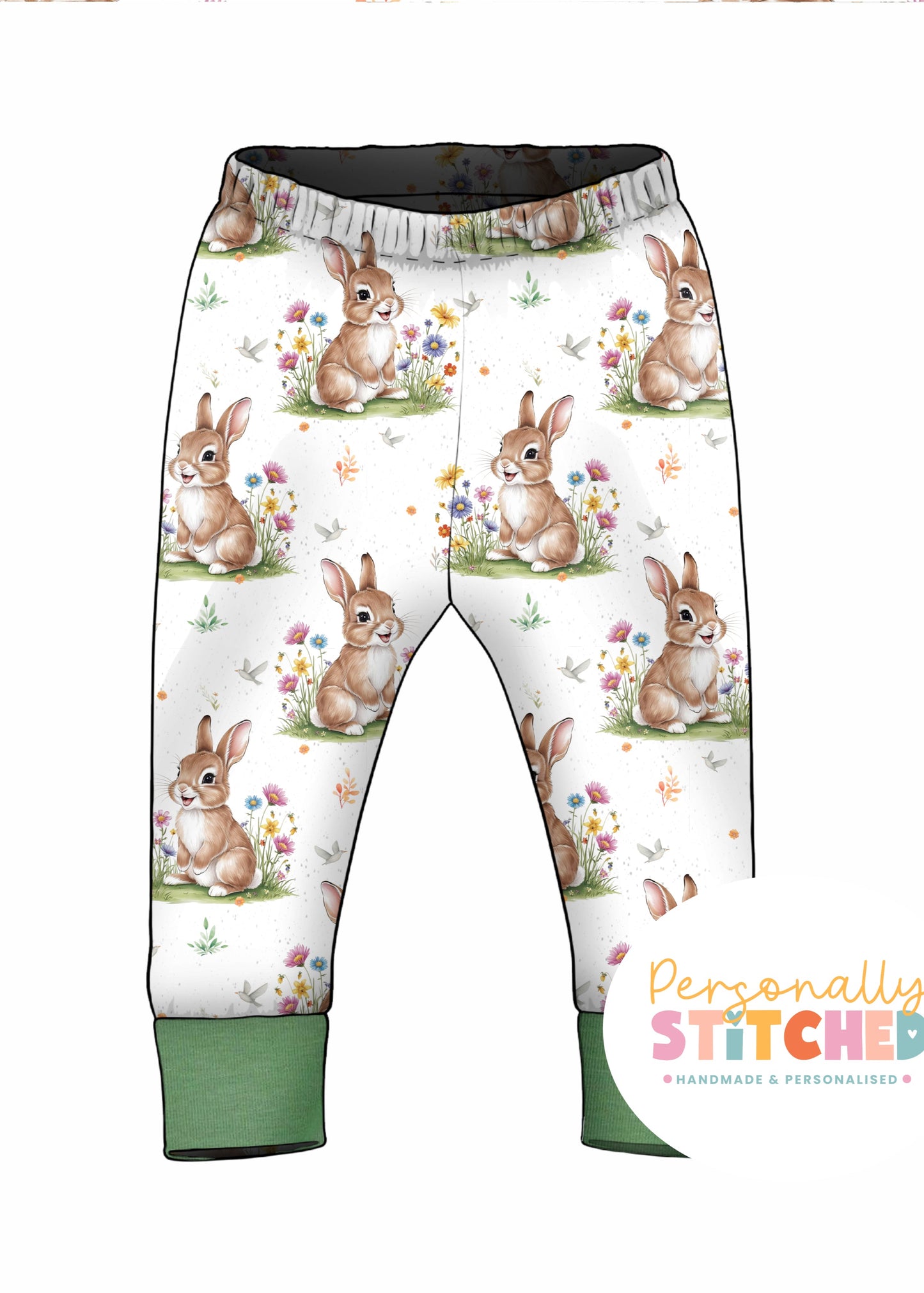 Exclusive Cutie Rabbit Organic Cotton Jersey Cuff Leggings