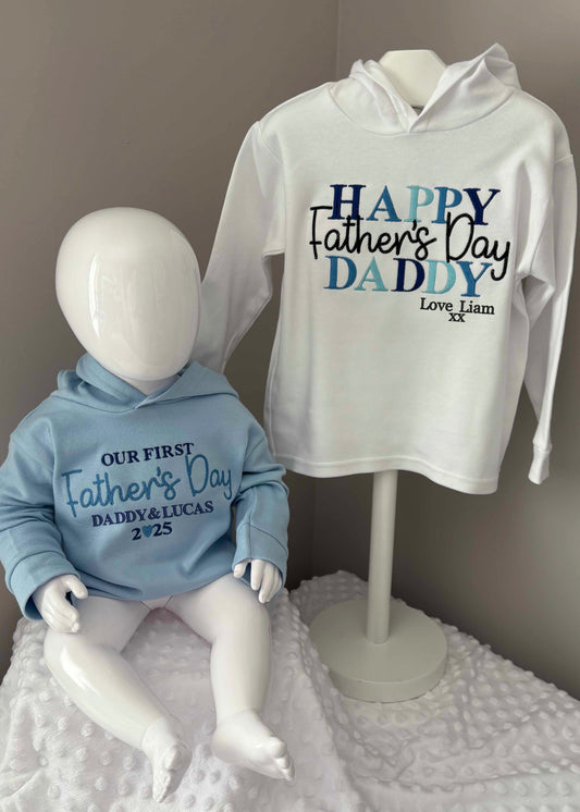 Kids Father's Day Long Sleeve Hooded T-Shirt
