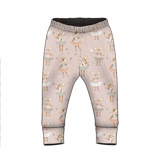 Dottie Ballerina Mouse  Organic Cotton Jersey Cuff Leggings