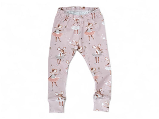 Children's leggings with fairy ballerina mouse pattern 
