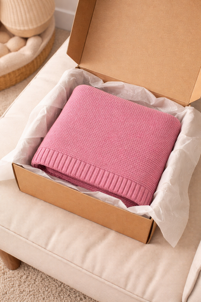 Personalised Knit Blanket | Personally Stitched Exclusive | Embroidered