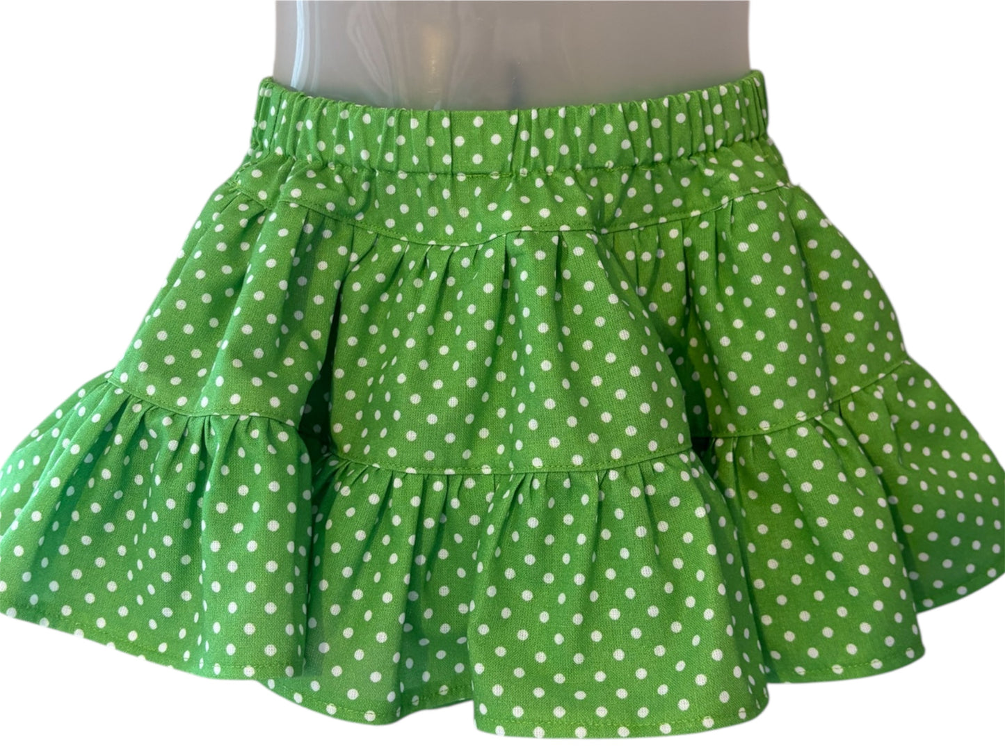 Green Polka Dot Ruffle Skirt