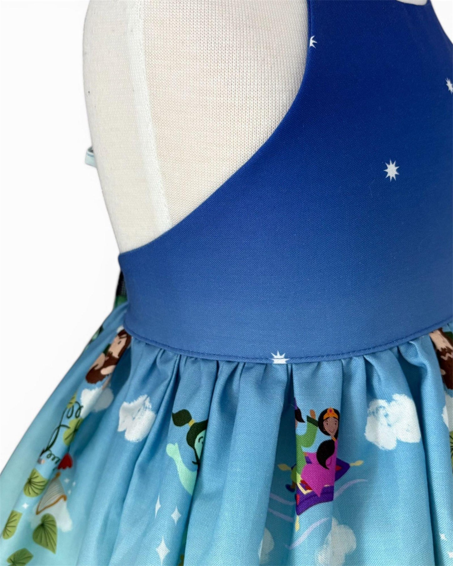 Close up side view of fairytale dress 
