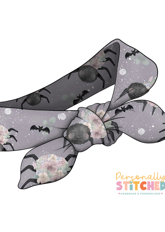 Floral Spiders Print Tiny Knot Headband