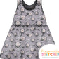 Floral Spider Print French Terry Blossom Dress