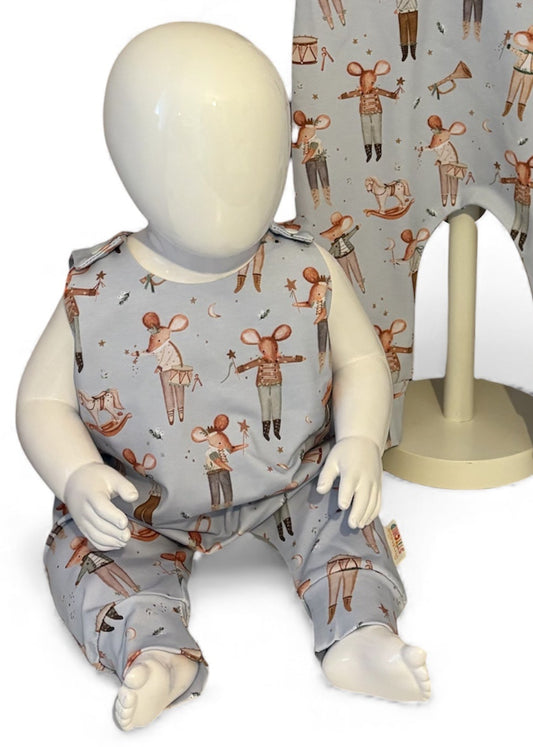 George Ballerina Mouse Organic Cotton Jersey Dungaree Romper