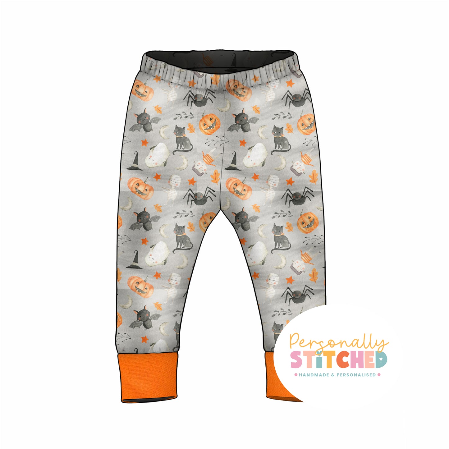 Halloween Print Organic Cotton Jersey Cuff Leggings