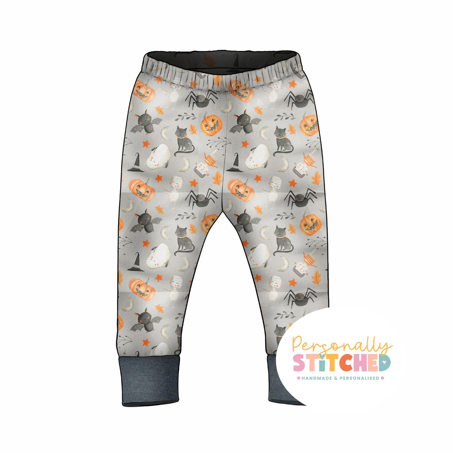 Halloween Print Organic Cotton Jersey Cuff Leggings