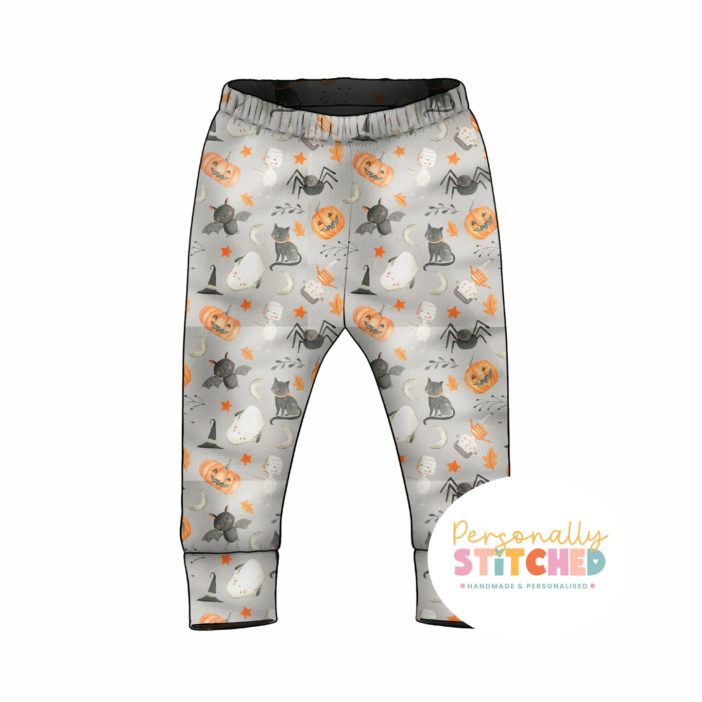 Halloween Print Organic Cotton Jersey Cuff Leggings