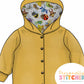 Happy Bugs Print & Yellow Waffle Knit Hooded Cardigan