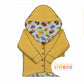 Happy Bugs Print & Yellow Waffle Knit Hooded Cardigan