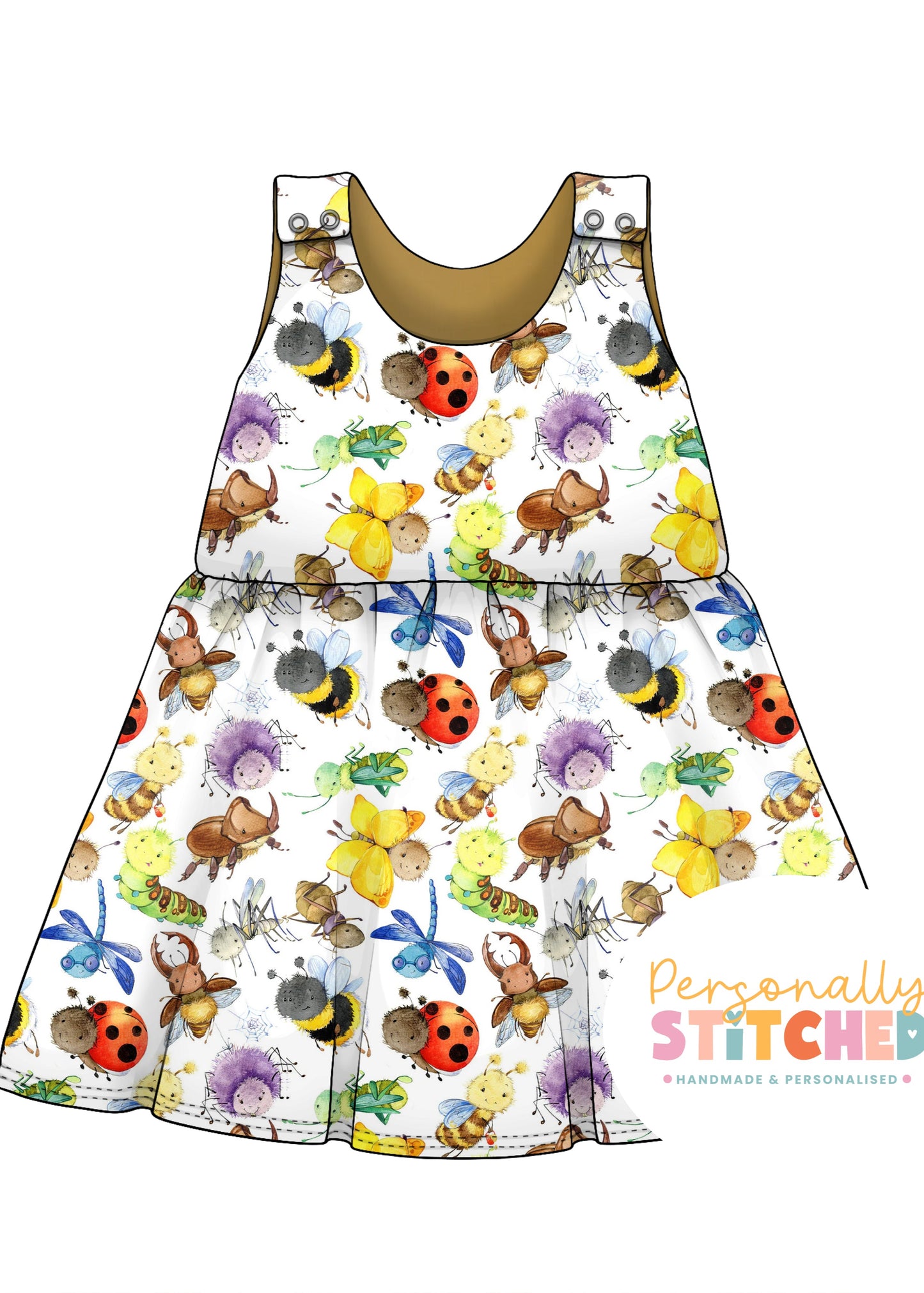 Happy Bugs Organic Cotton Jersey Blossom Dress