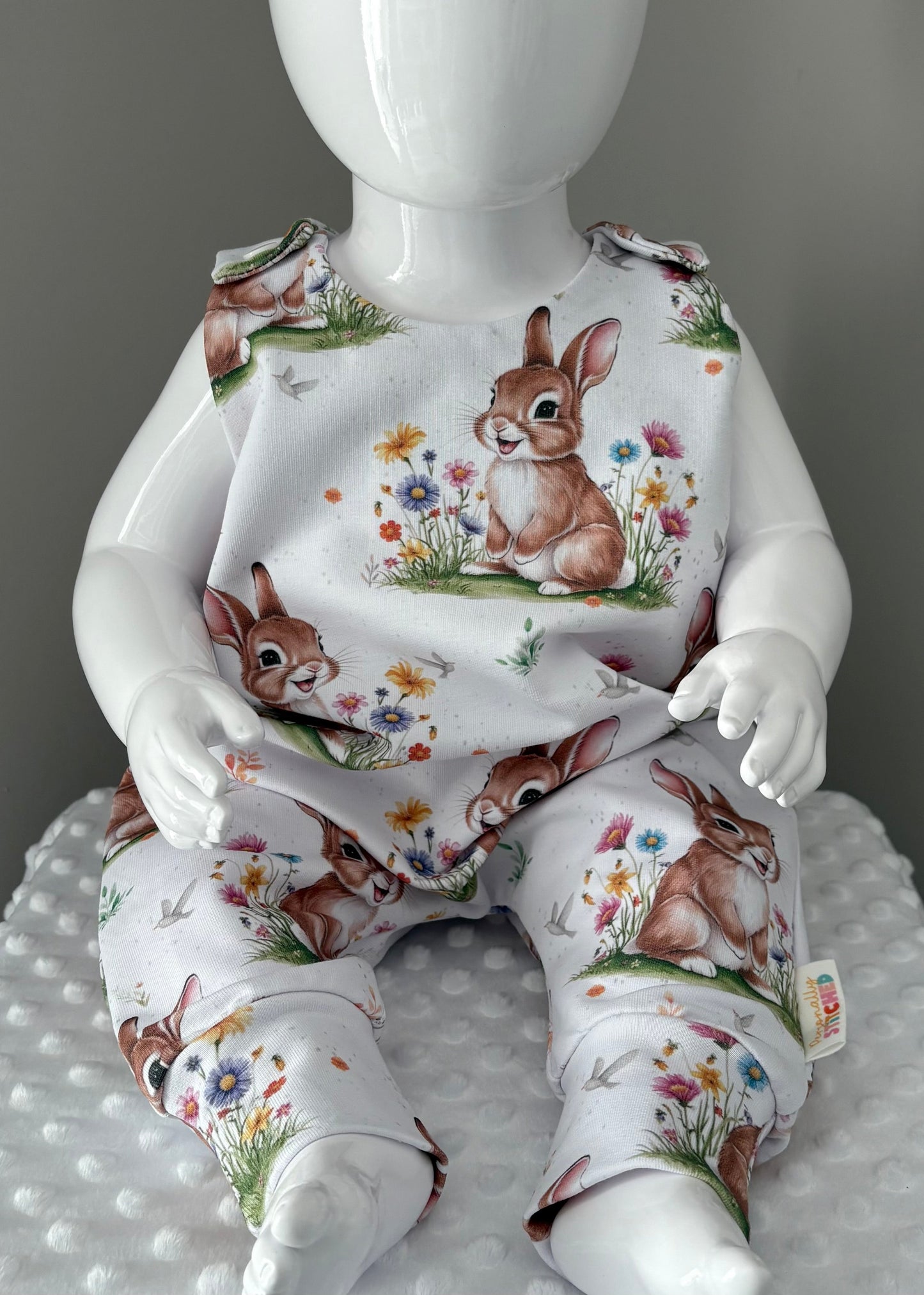 Exclusive Cutie Rabbit Organic Cotton Jersey Romper