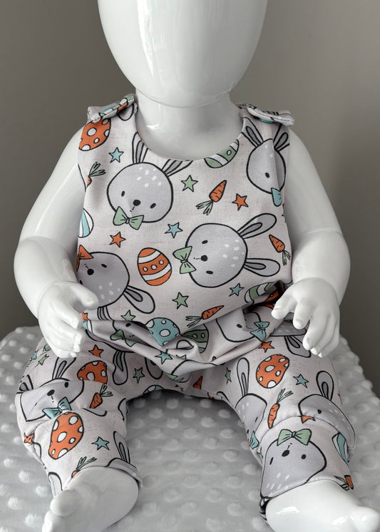 MR Bunny Print French Terry Romper