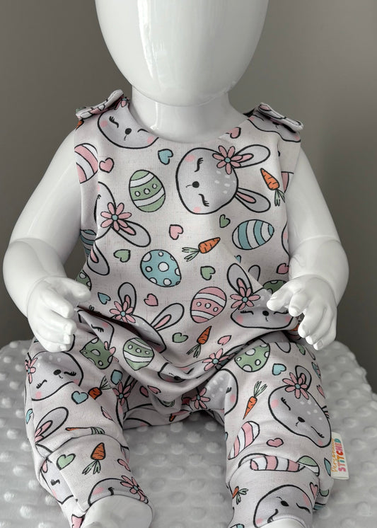 MISS Bunny Print French Terry Romper