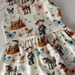 On The Farm Print Organic Jersey Blossom Dress (Handmade To Order)