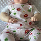 Ladybird Flowers Organic Cotton Jersey Dungaree Romper