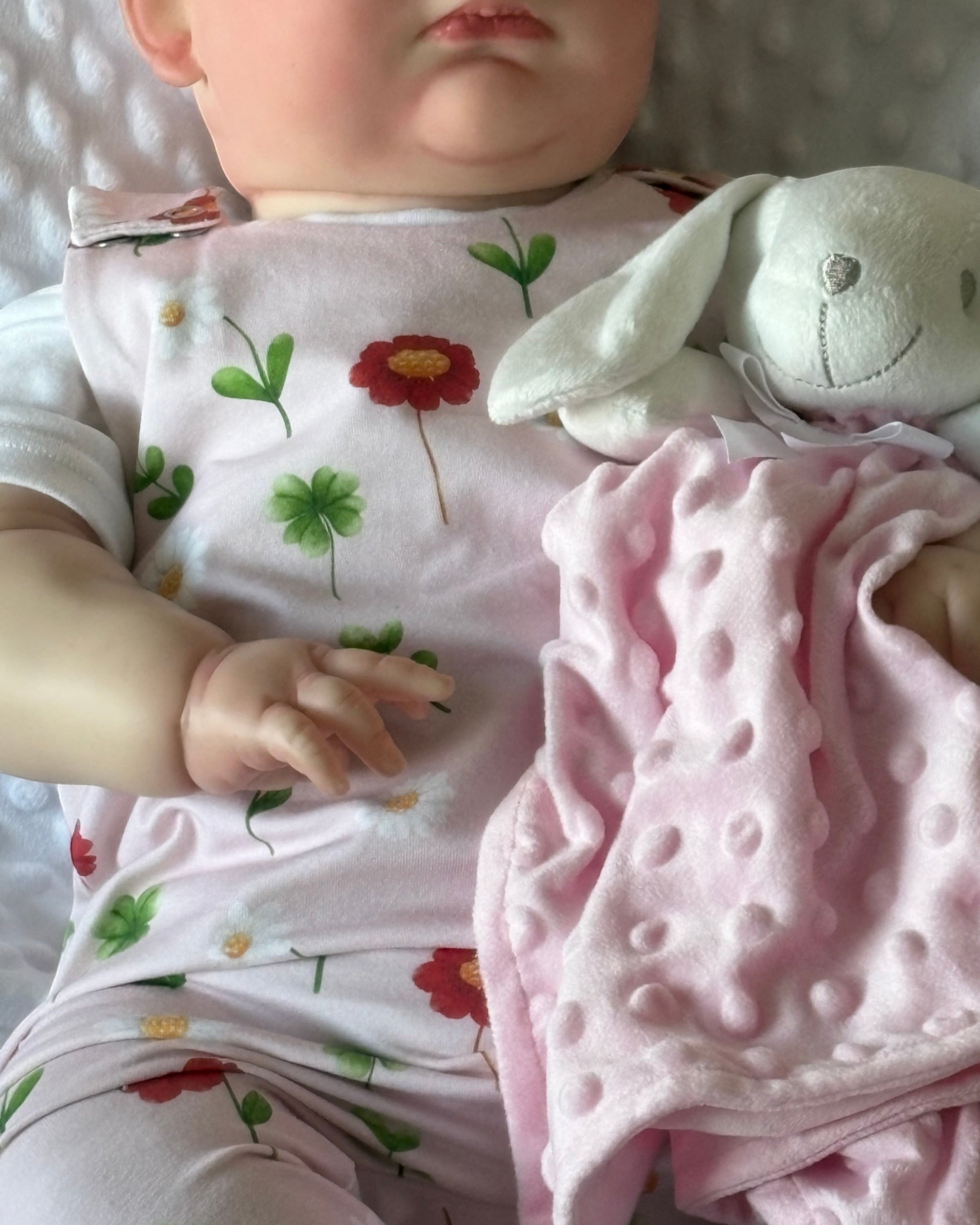 12-18 Months | Ladybird Flowers | Handmade Jersey Playful Romper | Discontinued Print | READY TO POST