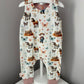 On The Farm Print Organic Cotton Jersey Dungaree Romper