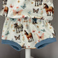 On The Farm Print Organic Jersey Shorts (Handmade To Order)