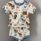 On The Farm Print Organic Jersey Shorts (Handmade To Order)