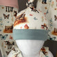 On The Farm Print Handmade Tie Knot Baby Hat