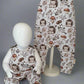 Hedgehog print romper on hanger