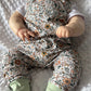 Autumn Boho Floral Organic Cotton Jersey Dungaree Romper