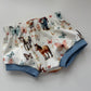 On The Farm Print Organic Jersey Shorts (Handmade To Order)