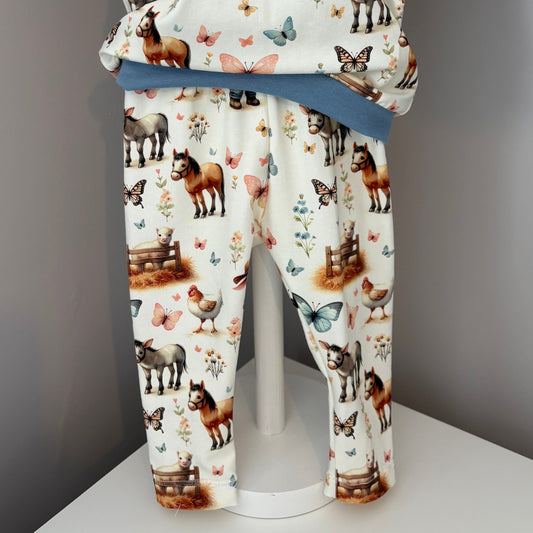On The Farm Print Organic Jersey Classic Leggings (Handmade To Order)