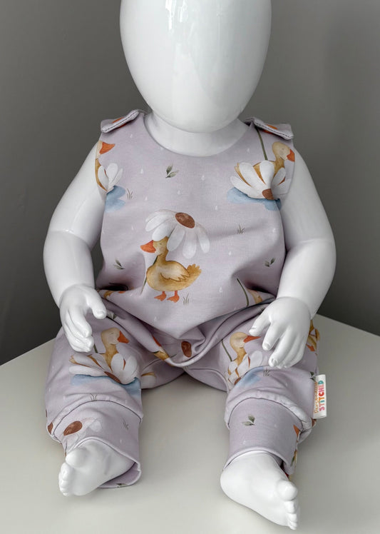 Duck's & Daisy Organic Cotton Jersey Dungaree Romper