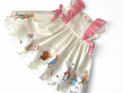 Age 2-3 | Peter Rabbit | Handmade Woven Cotton Siena Dress | READY TO POST