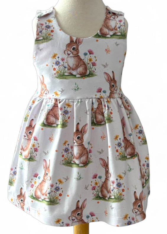 Exclusive Cutie Rabbit Organic Cotton Jersey Blossom Dress
