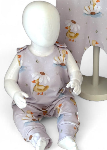Duck's & Daisy Organic Cotton Jersey Dungaree Romper