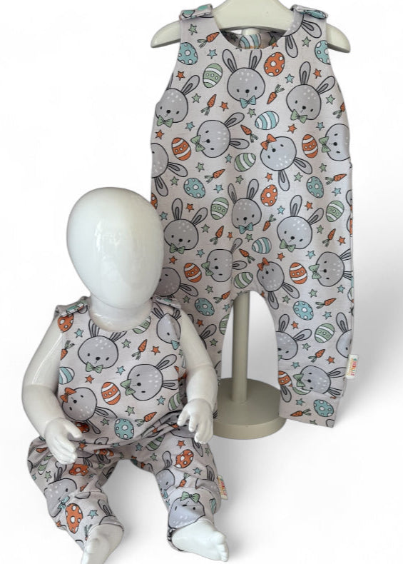 MR Bunny Print French Terry Romper
