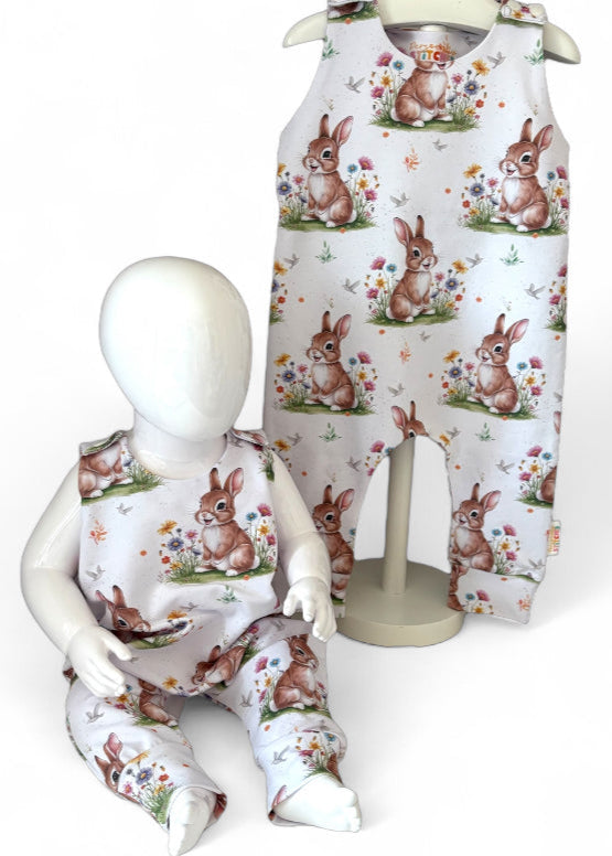 Exclusive Cutie Rabbit Organic Cotton Jersey Romper