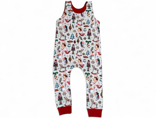 2-3 Years Winter Treasures Print French Terry Romper (Ready To Post)