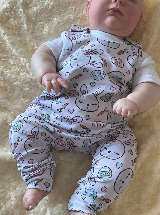 MISS Bunny Print French Terry Romper