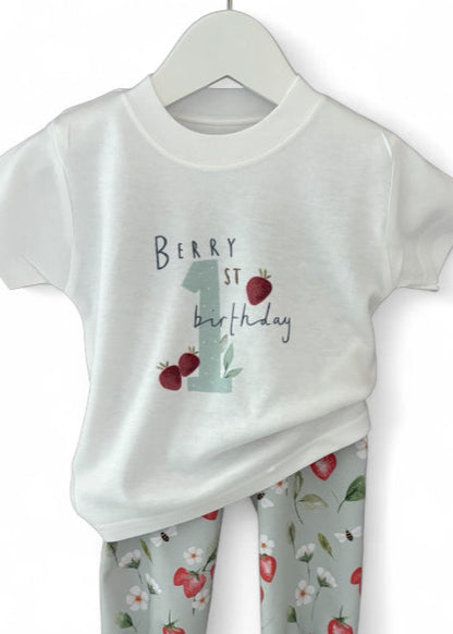 Berry 1st Birthday T-Shirt | Printed