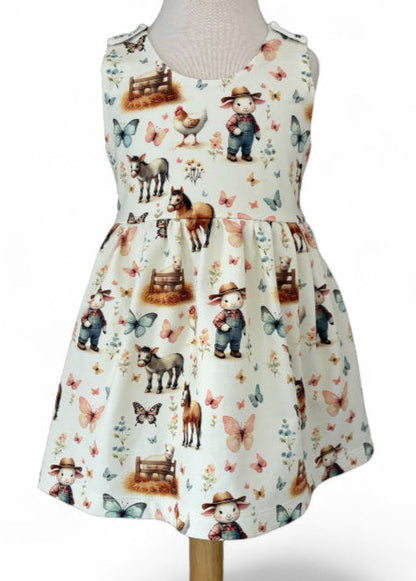 2-3 Years | On The Farm | Jersey Blossom Dress with White lining | READY TO POST