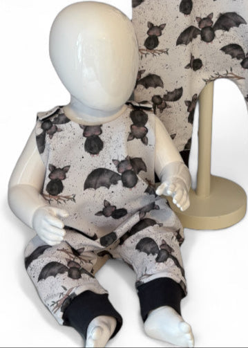 3-6 Months | Bats Splats | French Terry Playful Romper | READY TO POST