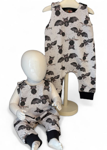 3-6 Months | Bats Splats | French Terry Playful Romper | READY TO POST